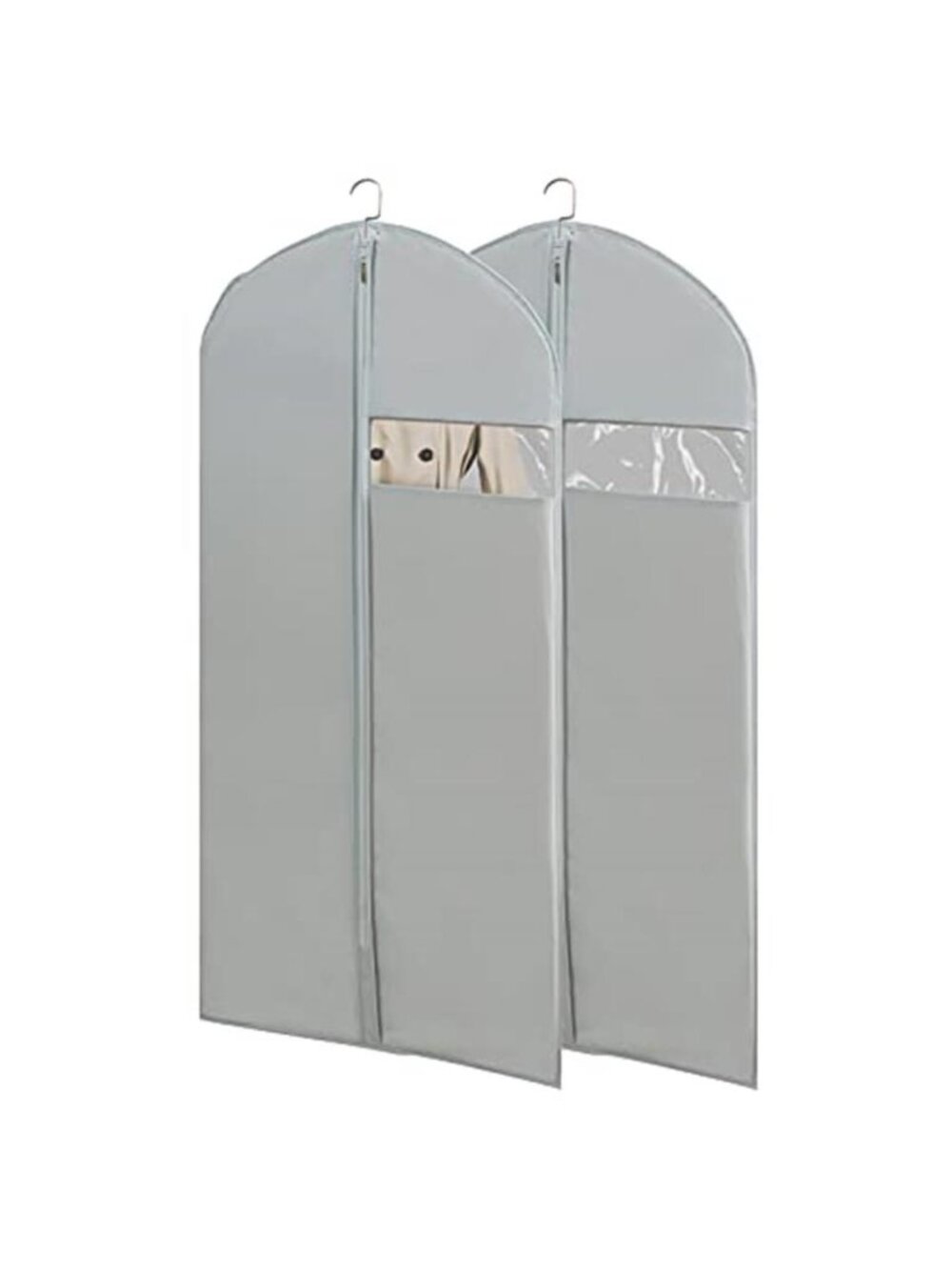 Garment Bags Travel Hanging Clothes Suit Bag Set of 2 Gray 50 Inch Zipper